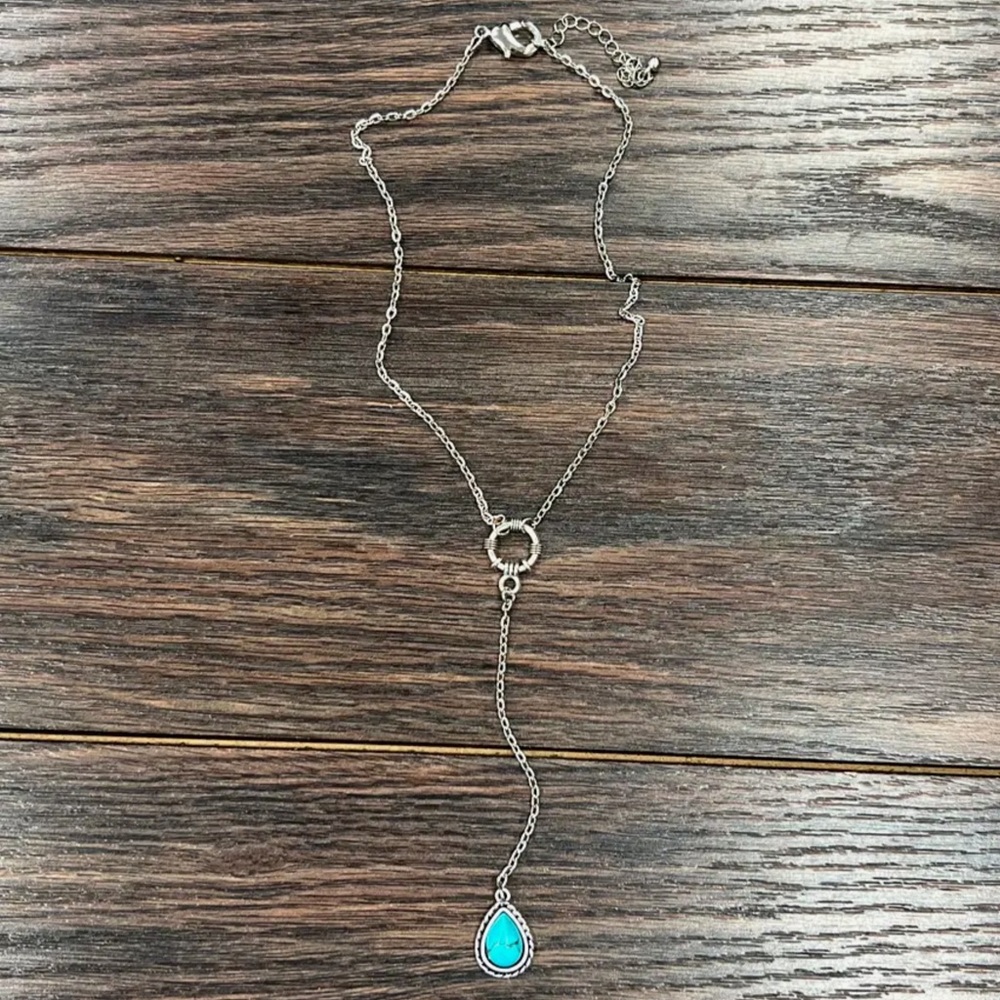 Handmade 16" Drop Turquoise Y-Necklace